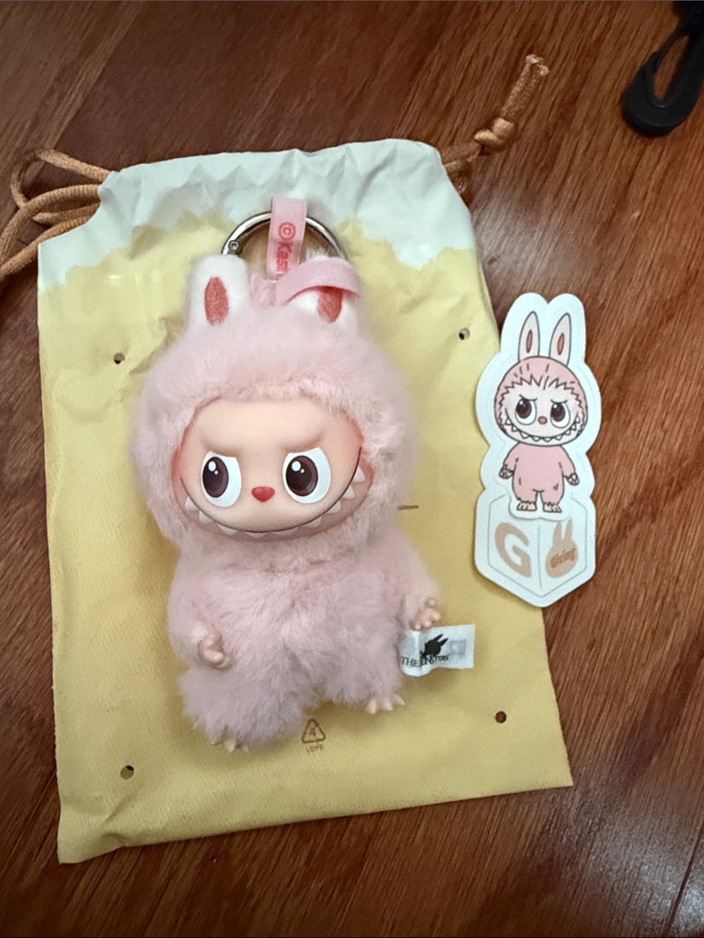 LABUBU KEYCHAIN Pink Bunny Plush Keychain Accessory